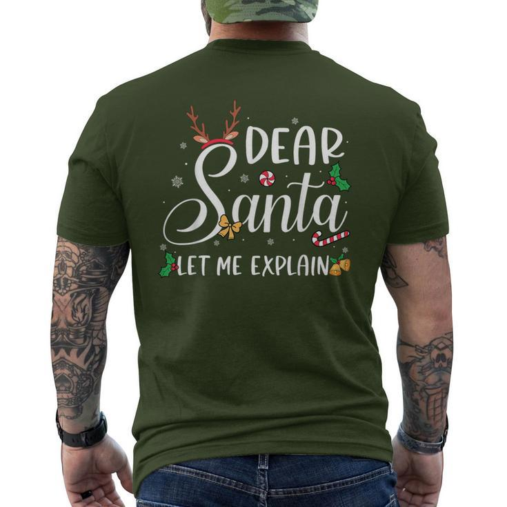 Dear Santa Let Me Explain Christmas Reindeer Family Matching Men's T-shirt Back Print