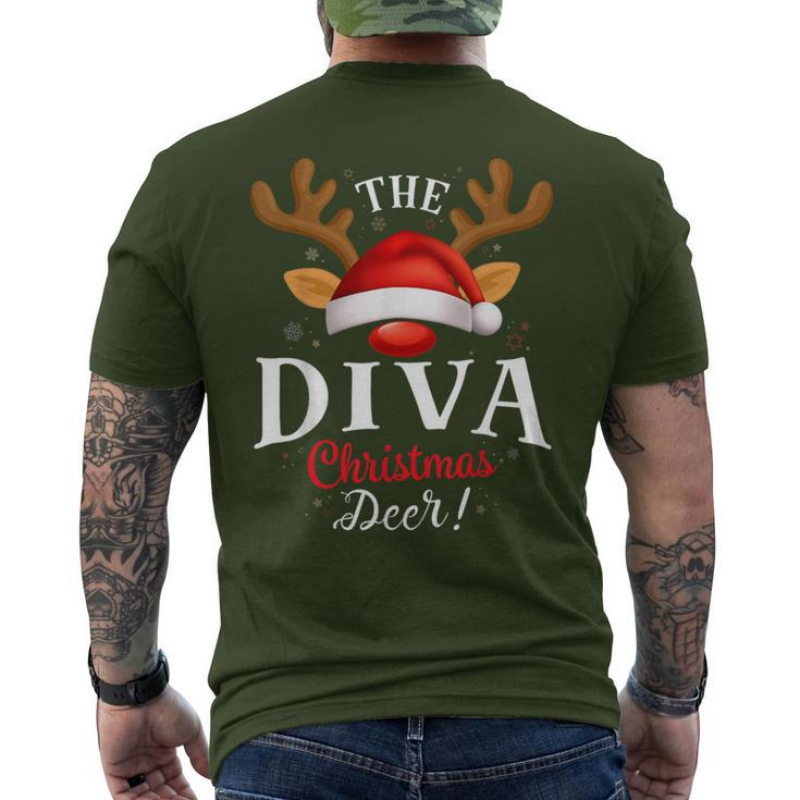 Diva Christmas Deer Pjs Xmas Family Matching Men's T-shirt Back Print