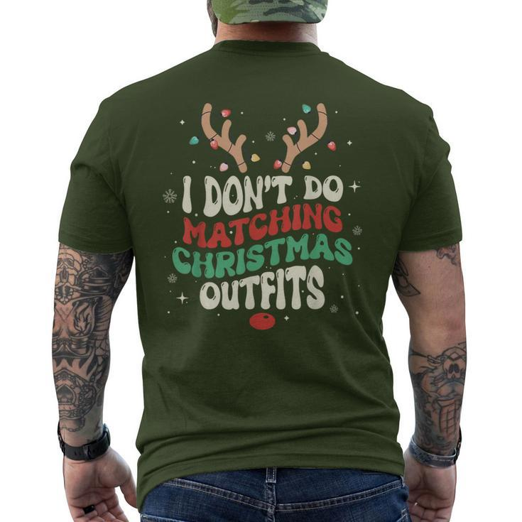 I Don't Do Matching Christmas Xmas Lights Couples Reindeer Men's T-shirt Back Print