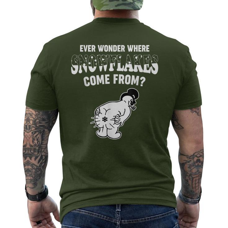 Ever Wonder Where Snowflakes Come From Christmas Men's T-shirt Back Print