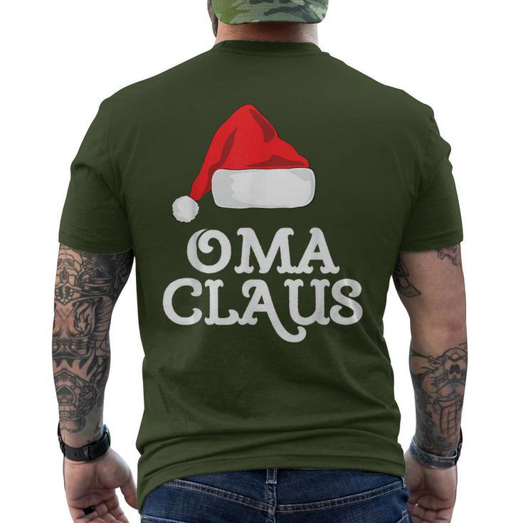 Family Oma Claus Christmas Santa's Hat Pajama Matching Men's T-shirt Back Print