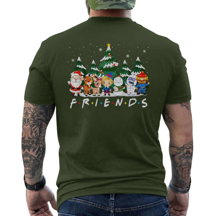 Friends Christmas Santa Rudolph Snowman Family Pajama Xmas Men's T-shirt Back Print