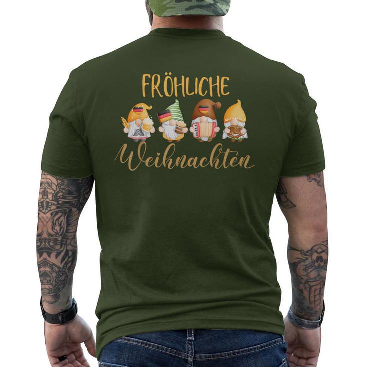 Fröhliche Weihnachten German Christmas Nordic Gnomes German Men's T-shirt Back Print