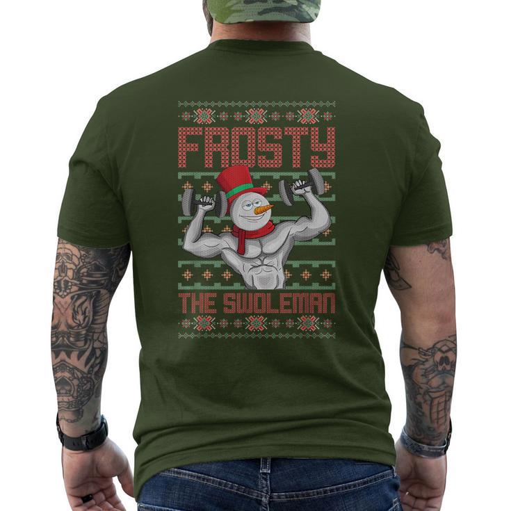 Frosty The Swoleman Snowman Workout Christmas Gym Men's T-shirt Back Print