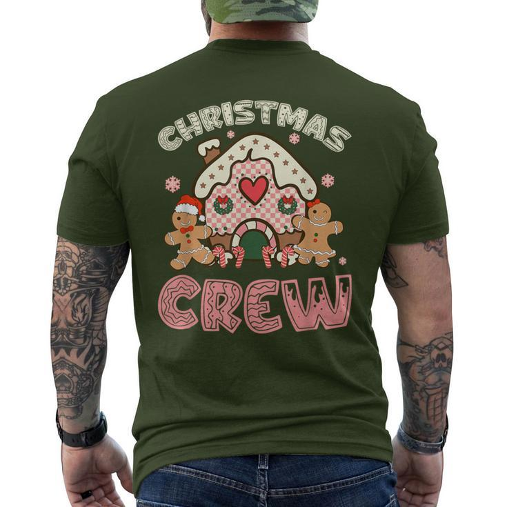 Christmas Crew Gingerbread In Candy House Cute Xmas Men's T-shirt Back Print