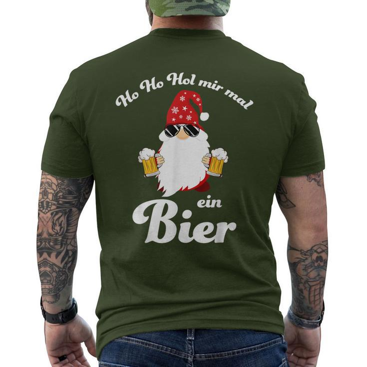 Christmas Ho Ho Hol Mir Mal Ein Bier Fun T-Shirt mit Rückendruck