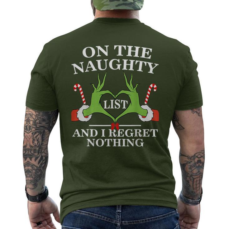 Christmas On The Naughty List And I Regret Nothing Men's T-shirt Back Print
