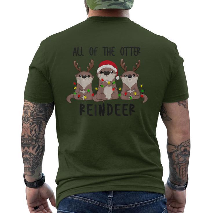 Christmas Otters Cute All Of The Otter Reindeer Men's T-shirt Back Print