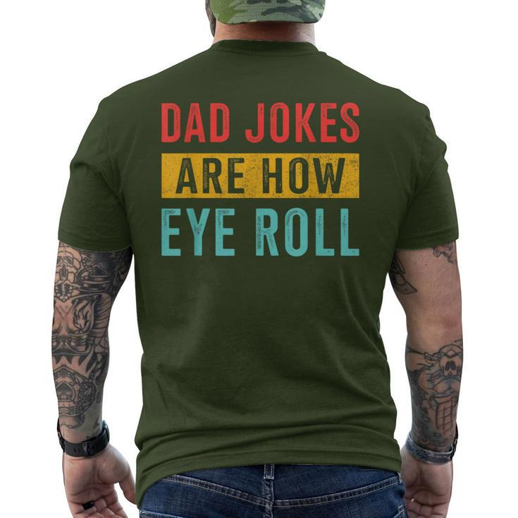 Dad Jokes Eye Roll For Fathers Day Birthday Christmas Men's T-shirt Back Print