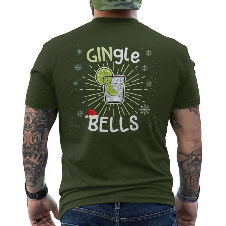 Gingle Bells Christmas Gin Word Game T-Shirt mit Rückendruck