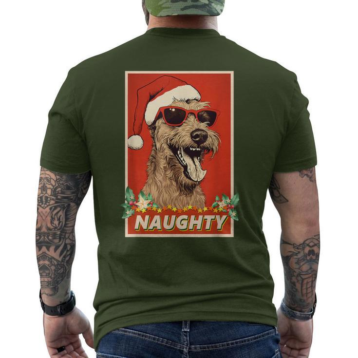 Irish Terrier Christmas Naughty Vintage Men's T-shirt Back Print