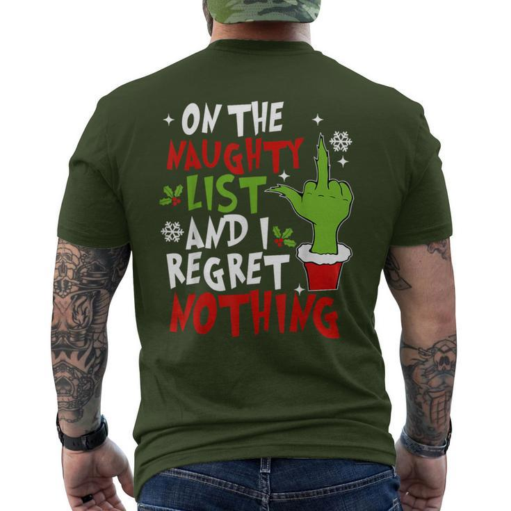 On The List Of Naughty And I Regret Nothing Christmas Men's T-shirt Back Print