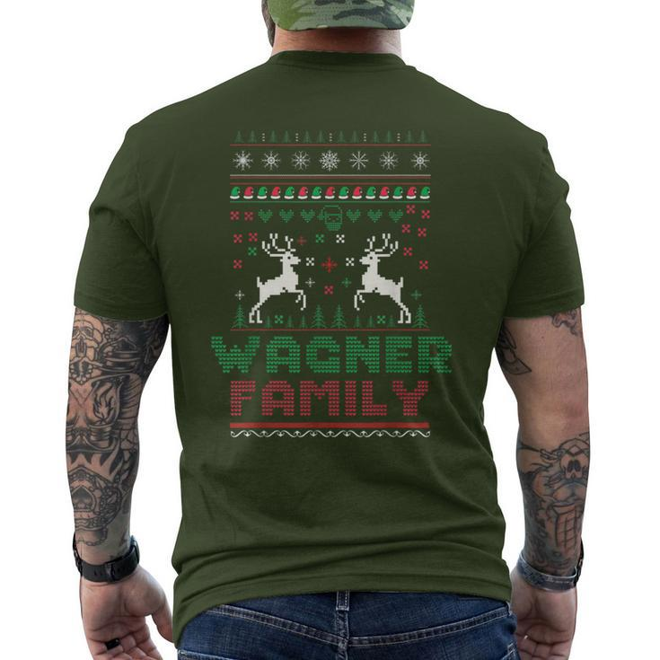 Matching Ugly Christmas Family Name Wagner Men's T-shirt Back Print