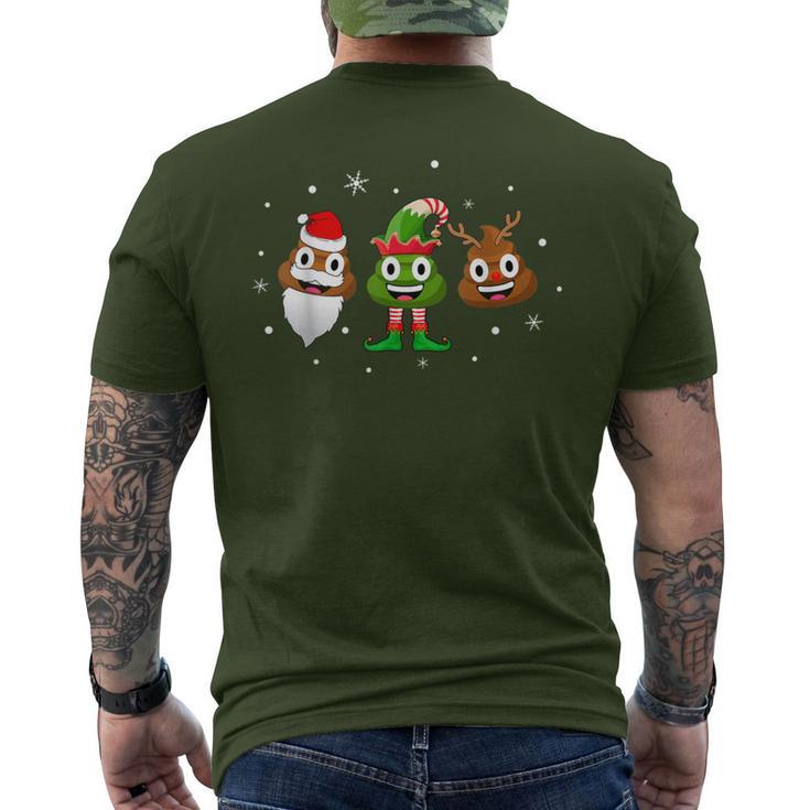 Poop Santa Elf Reindeer Christmas Pajama Men's T-shirt Back Print