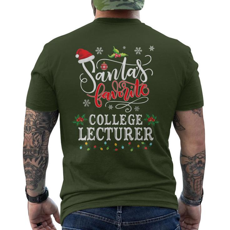 Santa's Favorite College Lecturer Christmas Party Men's T-shirt Back Print