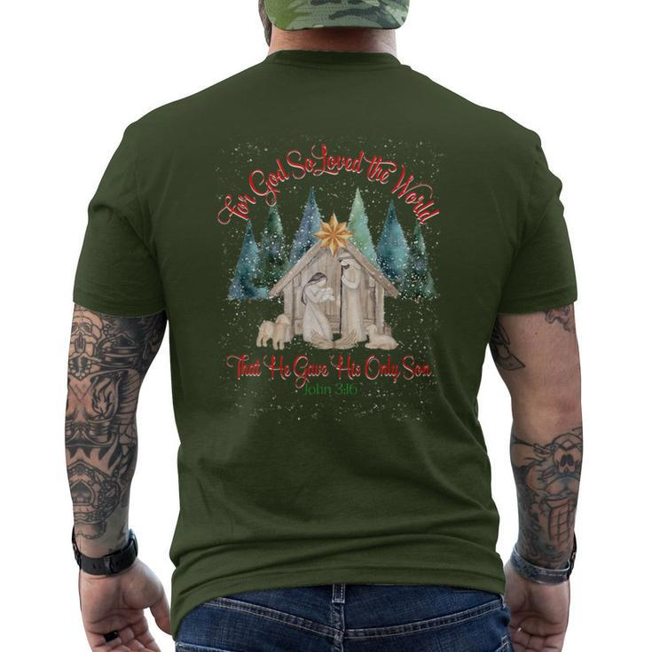 For God So Loved The World John 316 Christmas Nativity Men's T-shirt Back Print
