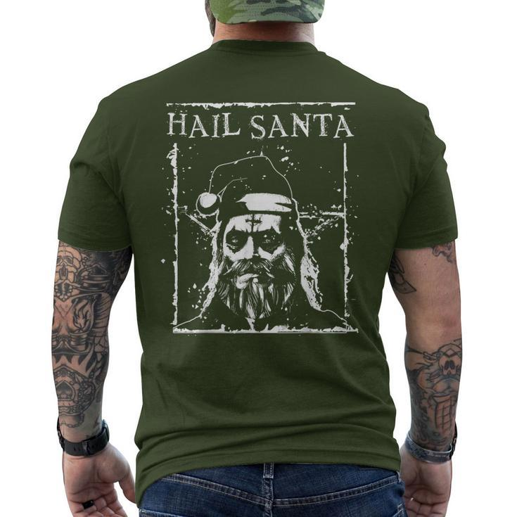 Hail Santa Heavy Metal Headbanger Ugly Christmas Men's T-shirt Back Print