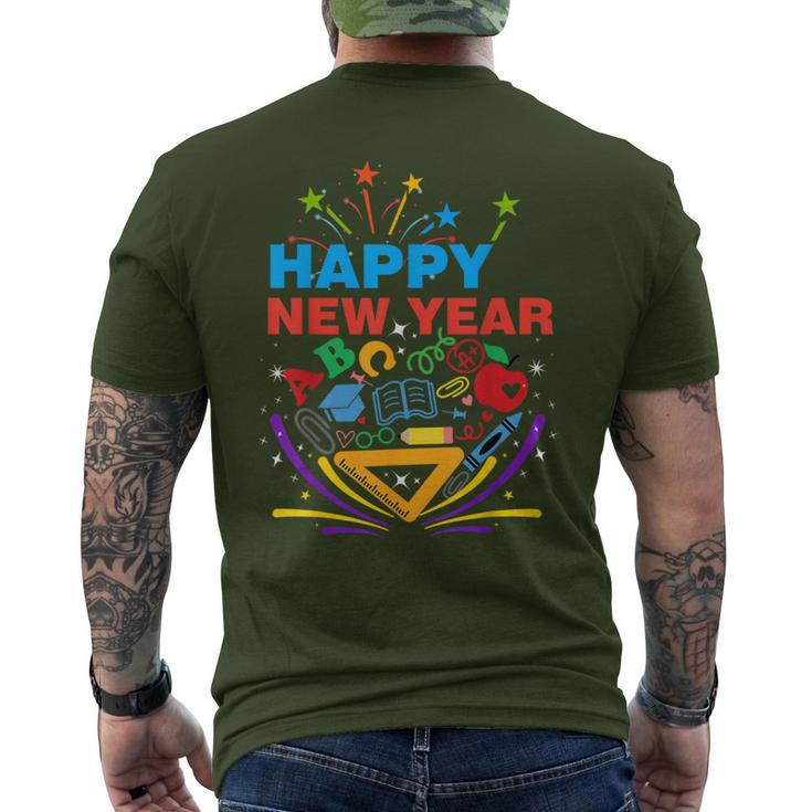 Happy New Year Christmas Teachers Men's T-shirt Back Print