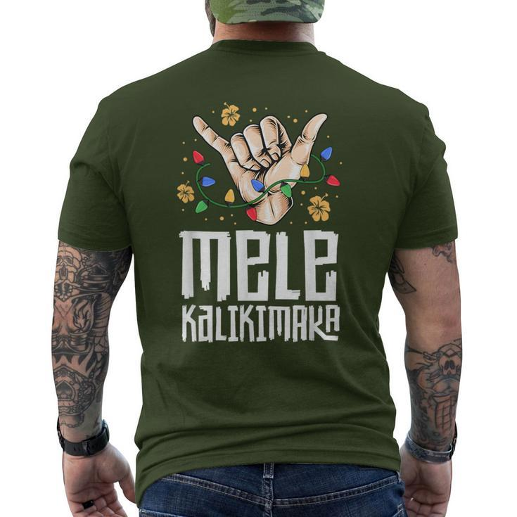 Hawaiian Christmas Mele Kaliki Shaka Kalikimaka Men's T-shirt Back Print