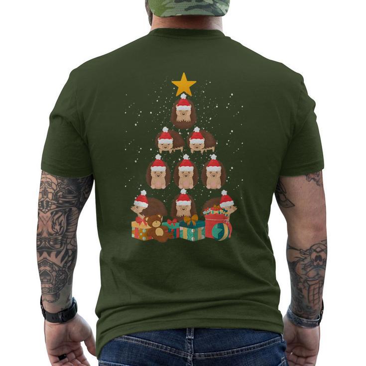 Hedgehog Christmas Tree Animal Lover Holiday Apparel Men's T-shirt Back Print