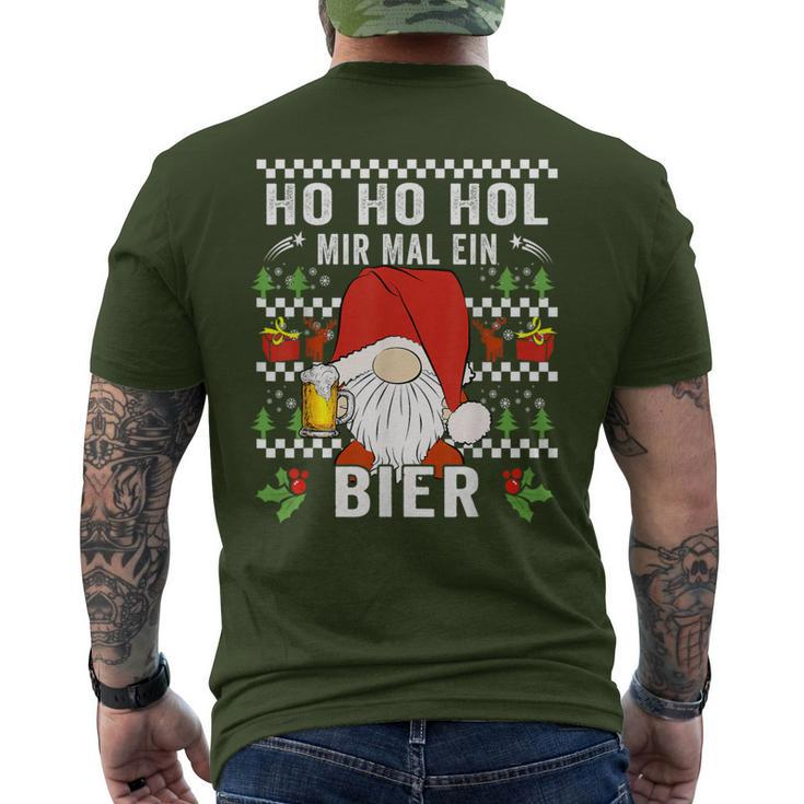 Ho Ho Hol Mir Mal Ein Bier Christmas Slogan T-Shirt mit Rückendruck