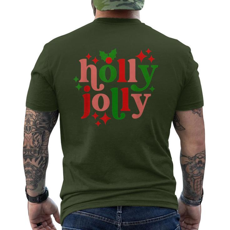 Have A Holly-Jolly Colorful Christmas Mistletoe Xmas Holiday Men's T-shirt Back Print
