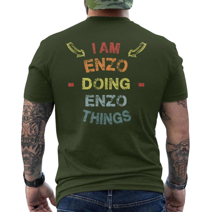 I'm Enzo Doing Enzo Things Cool Christmas Men's T-shirt Back Print