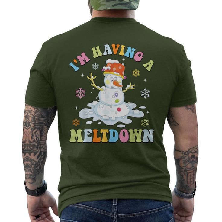 I'm Having A Meltdown Winter Christmas Melting Snowman Men's T-shirt Back Print
