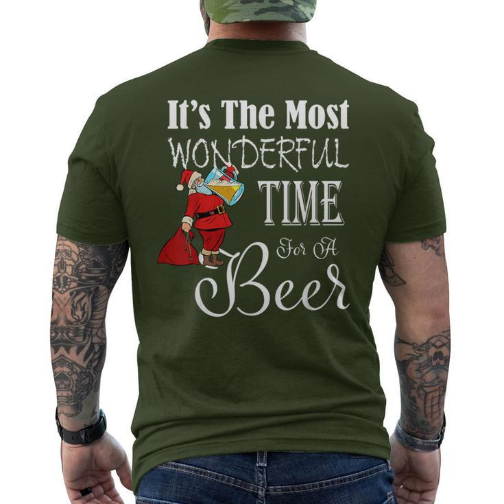 It's The Most Wonderful Time For A Beer Christmas Santa Hat Men's T-shirt Back Print