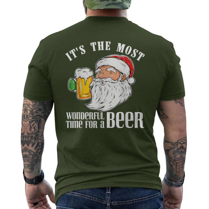 It's The Most Wonderful Time For A Beer Christmas Santa Men's T-shirt Back Print
