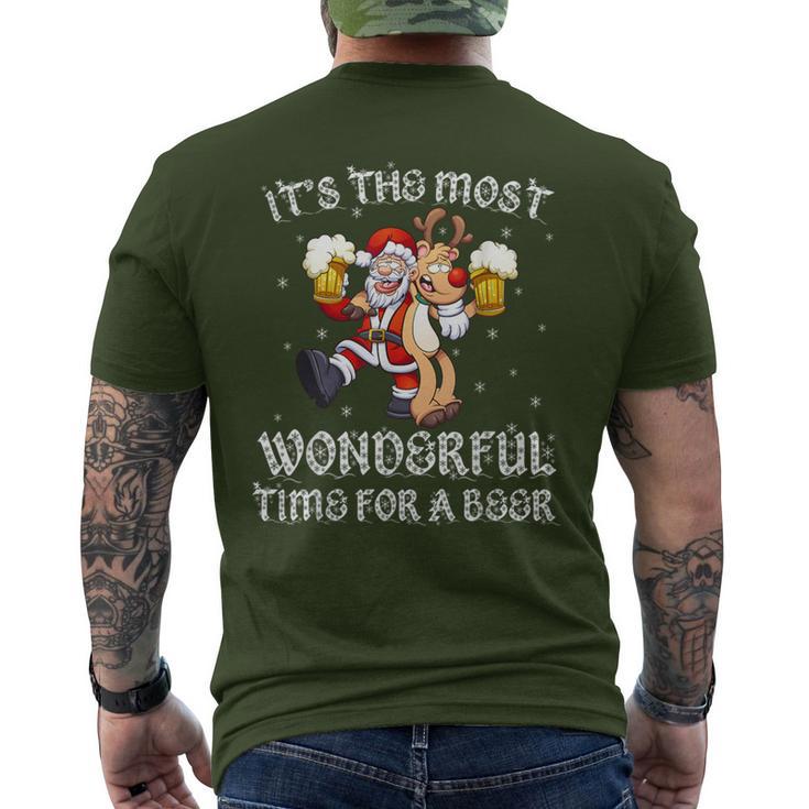 It's The Most Wonderful Time For A Beer Christmas Men's T-shirt Back Print