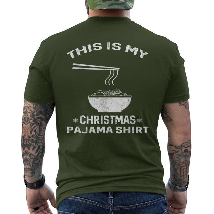 Japanese Ramen Christmas Pajama- Noodles Xmas Men's T-shirt Back Print