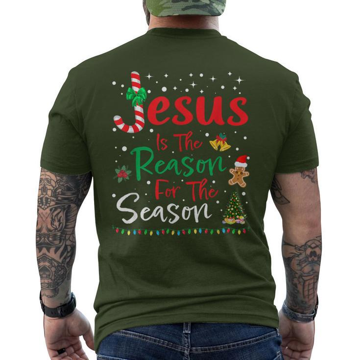 Jesus Is The Reason For The Season Christmas Family Pajamas Men's T-shirt Back Print