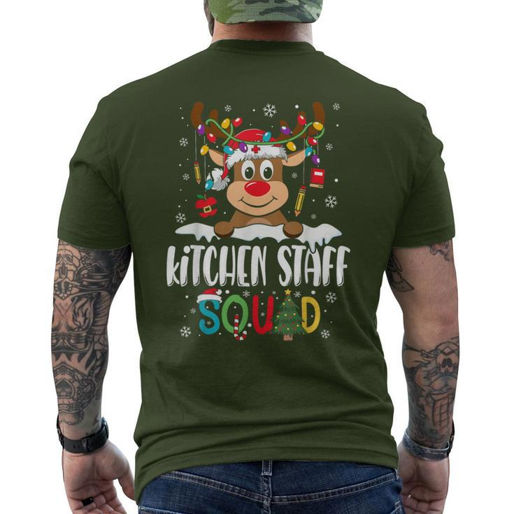 Kitchen Staff Squad Reindeer Lunch Lady Christmas Men's T-shirt Back Print