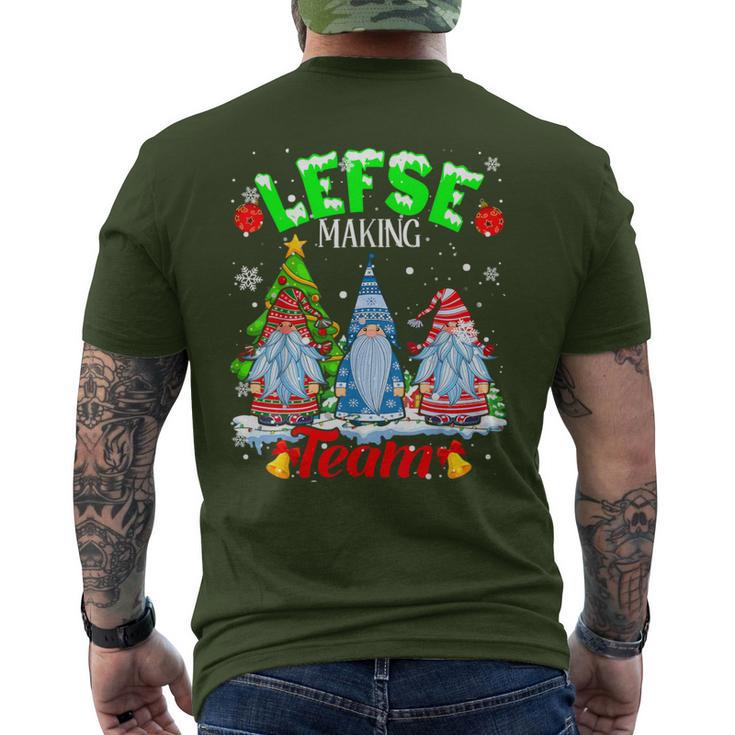 Lefse Making Team Christmas Gnomes Norwegian Lefse Lover Men's T-shirt Back Print