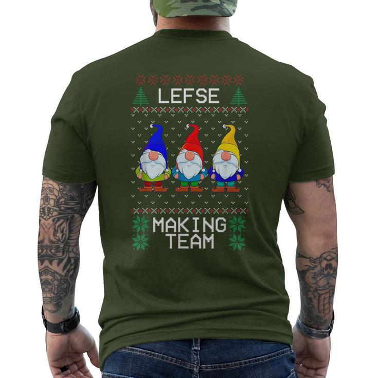 Lefse Making Team Nordic Christmas Tomte Gnome Xmas Women Men's T-shirt Back Print