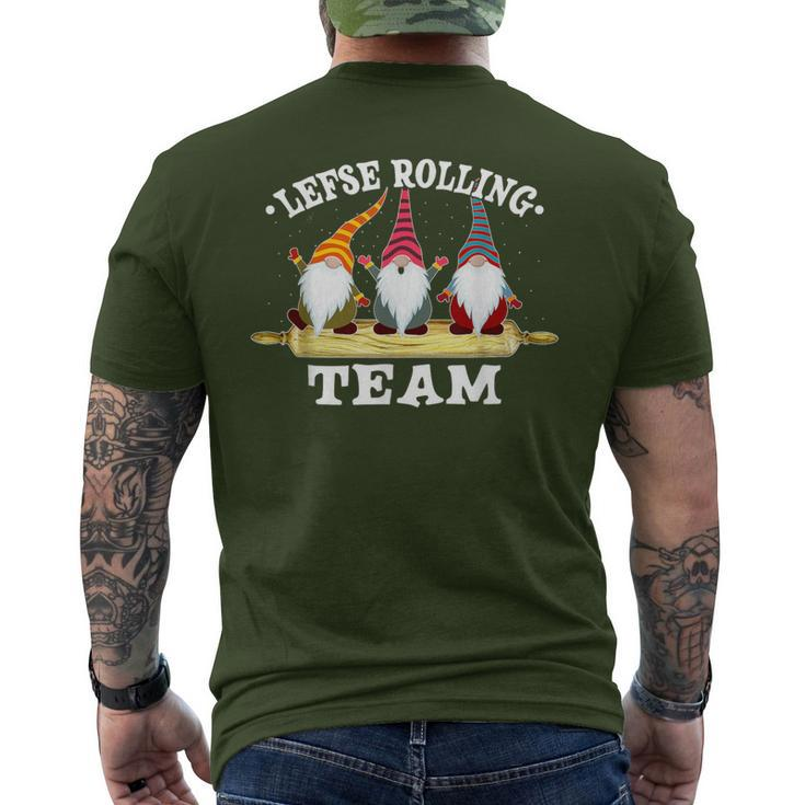 Lefse Rolling Team Nisse Tomte Norway Christmas Gnomes Men's T-shirt Back Print