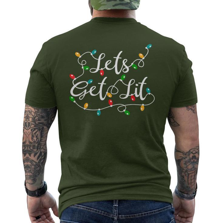 Let's Get Lit Xmas Holidays Christmas Men's T-shirt Back Print