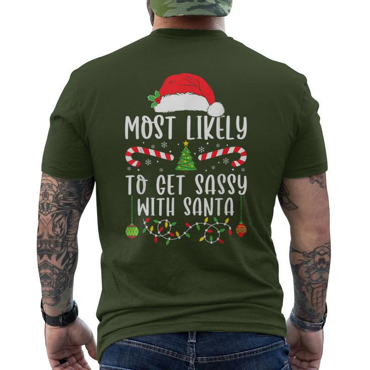 Most Likely To Get Sassy With Santa Christmas Matching Men's T-shirt Back Print