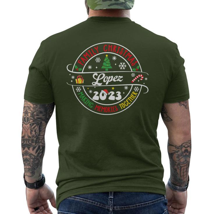 Lopez Family Name Christmas Matching Surname Xmas 2023 Men's T-shirt Back Print