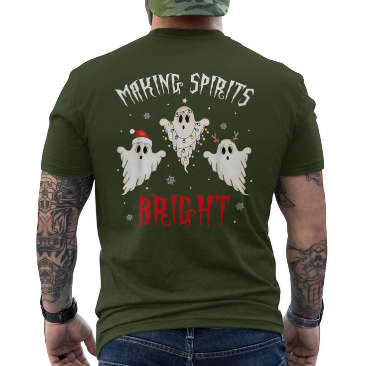 Making Spirits Bright Creepy Goth Xmas Family Holiday Pjs Men's T-shirt Back Print