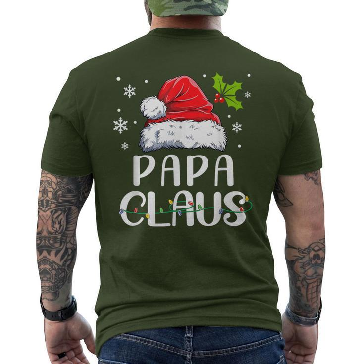 Matching Family Christmas Pajamas Xmas Lights Papa Claus Men's T-shirt Back Print