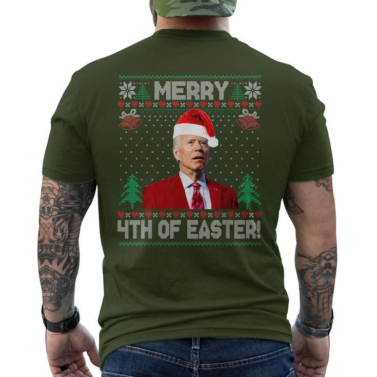 Merry 4Th Of Easter Joe Biden Christmas Ugly Sweater Men's T-shirt Back Print