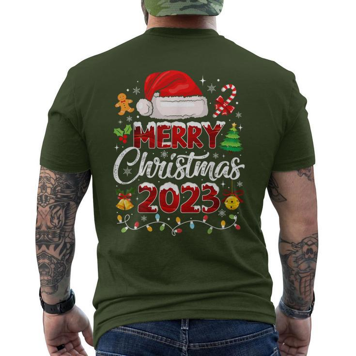 Merry Christmas 2023 Santa Elf Family Matching Pajamas Men's T-shirt Back Print