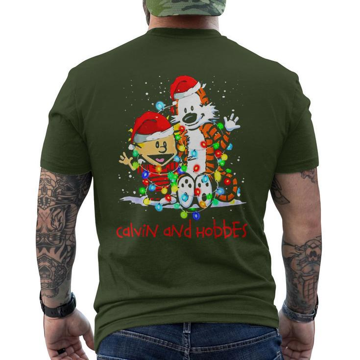Merry Christmas Calvins And Arts Comics Hobbes For Fans Men's T-shirt Back Print