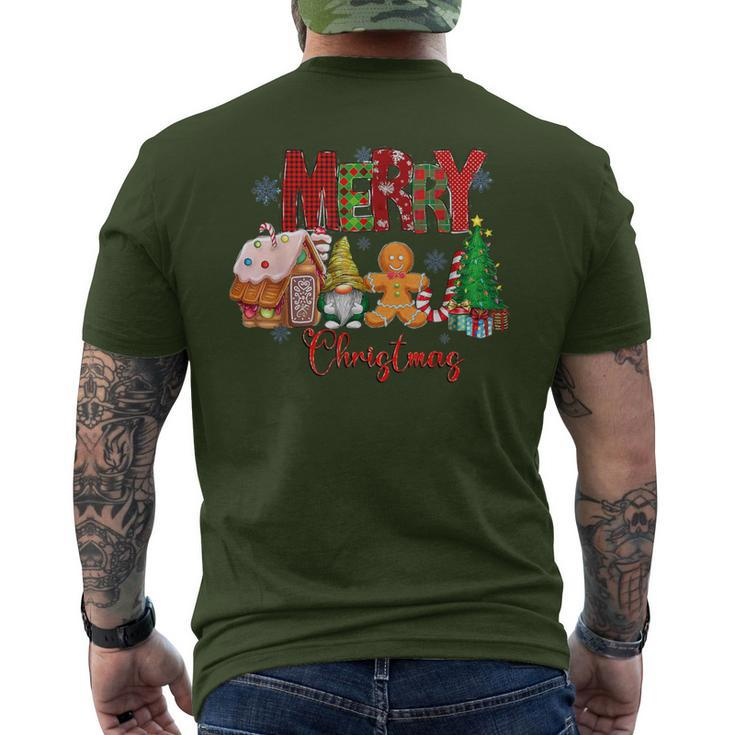 Merry Christmas Candy House Lemon Gnome Gingerbread Pajamas Men's T-shirt Back Print