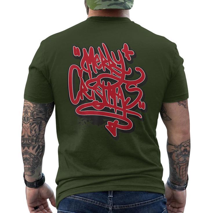 Merry Christmas Graffiti Tag Most Beautiful Holiday Xmas Men's T-shirt Back Print