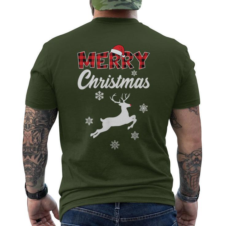 Merry Christmas Rudolph Reindeer Xmas Men's T-shirt Back Print