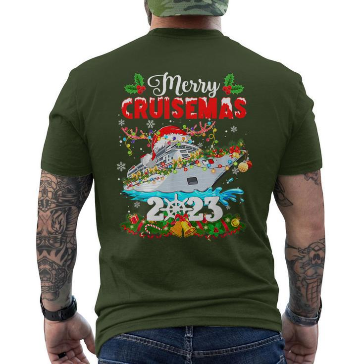 Merry Cruisemas 2023 Christmas Santa Hat Reindeer Xmas Light Men's T-shirt Back Print