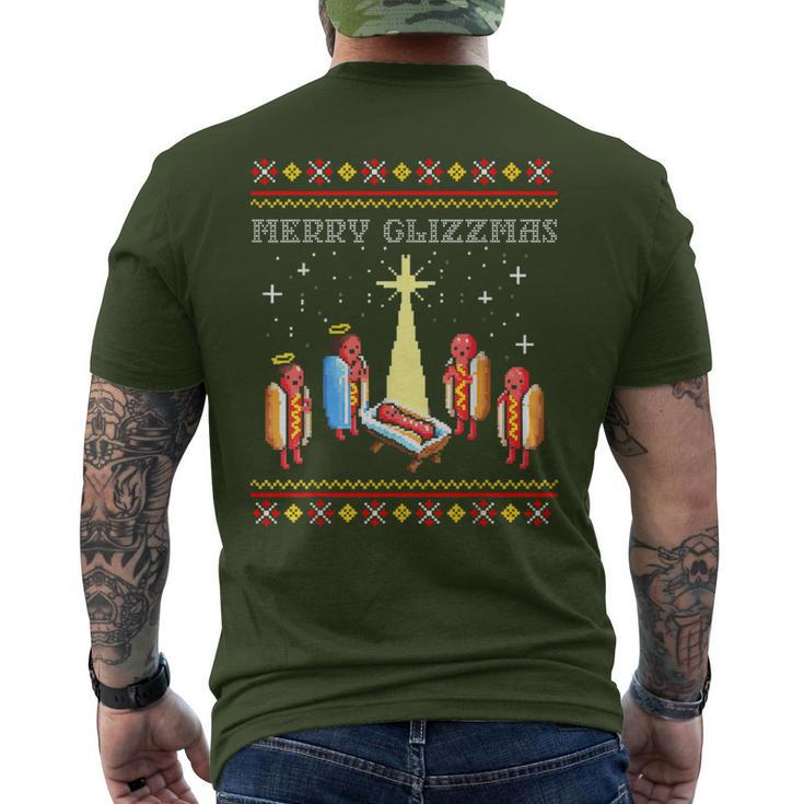 Merry Glizzmas Tacky Merry Christmas Hot Dogs Holiday Men's T-shirt Back Print